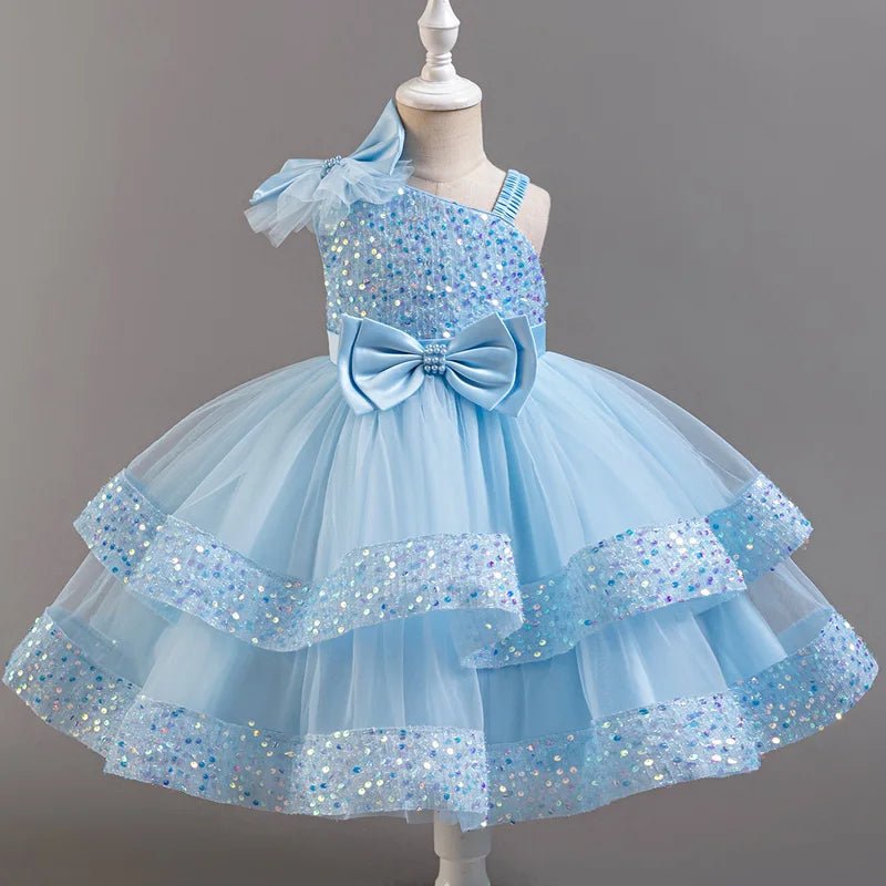 Sequin Flower Sleeveless Flower Girl Dress - Luzilly Bridal & Apparel