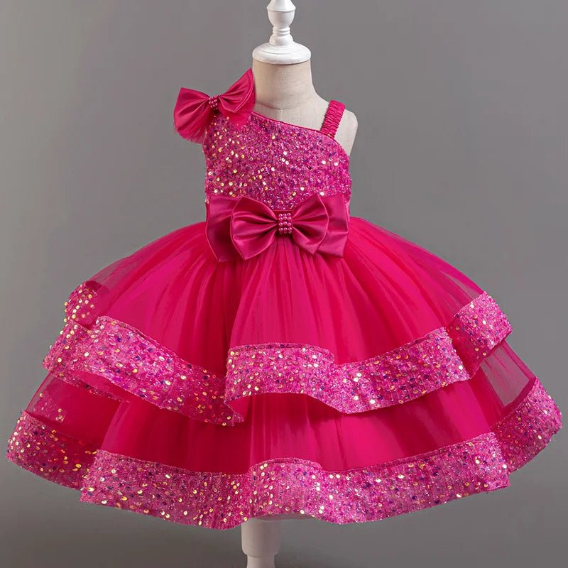 Sequin Flower Sleeveless Flower Girl Dress - Luzilly Bridal & Apparel