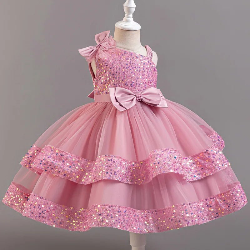 Sequin Flower Sleeveless Flower Girl Dress - Luzilly Bridal & Apparel