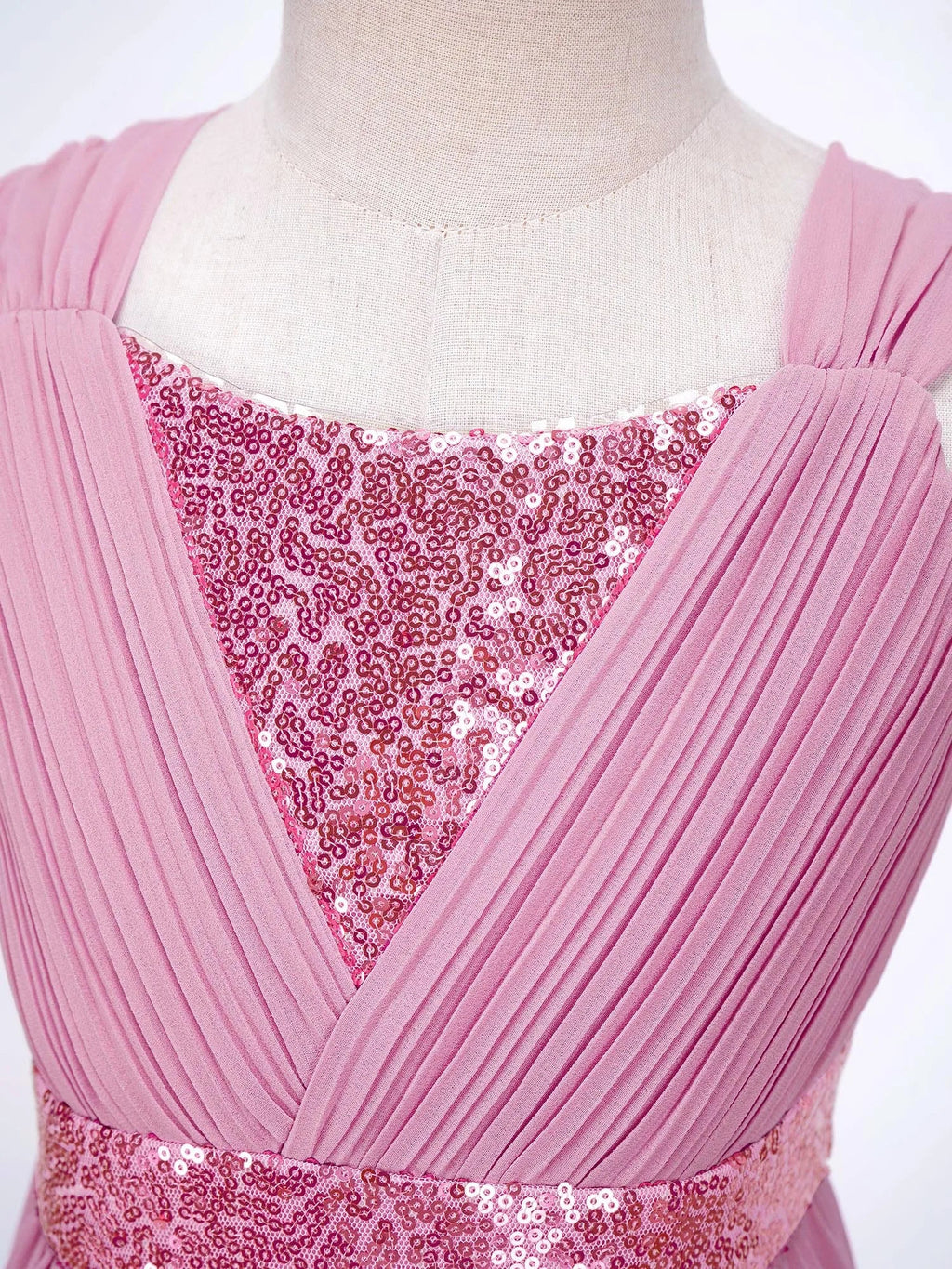 Sequin High-Low Chiffon Flower Girl Dress - Luzilly Bridal & Apparel