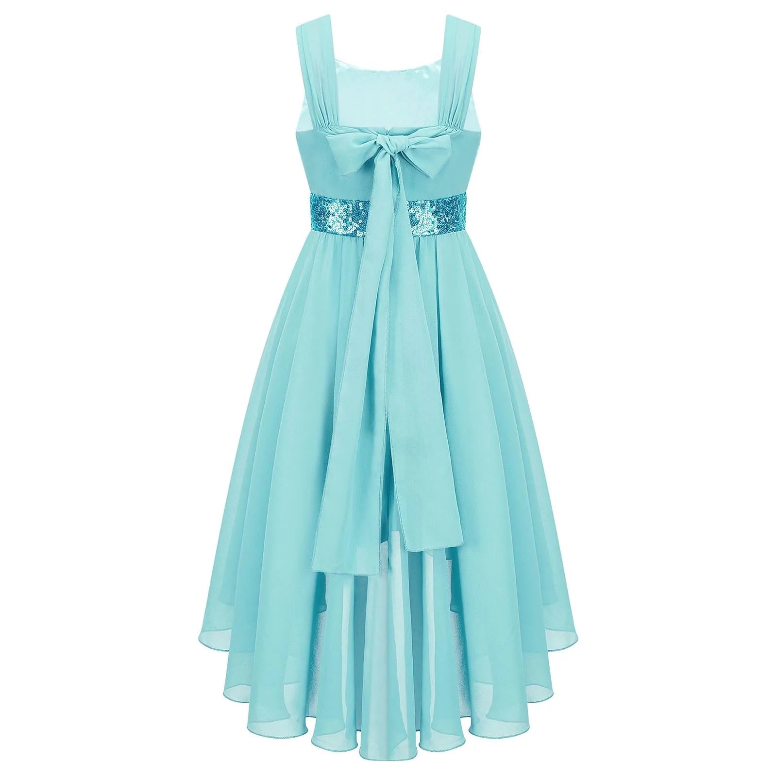Sequin High-Low Chiffon Flower Girl Dress - Luzilly Bridal & Apparel