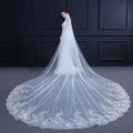 Sequin Lace Appliqué Cathedral Wedding Veil - Luzilly Bridal & Apparel