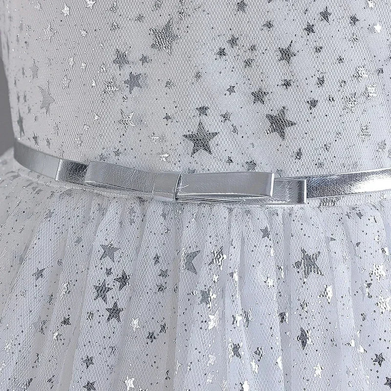 Sequin Lace Mesh Short-Sleeve Girls Party Dress - Luzilly Bridal & Apparel