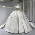 Sequin Long-Sleeve Ball Gown Wedding Dress with Court Train - Luzilly Bridal & Apparel