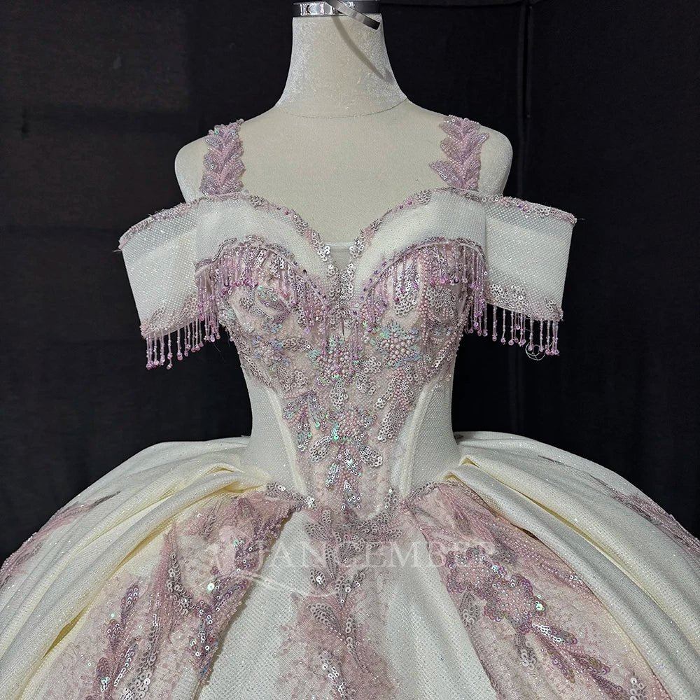 Sequin Sweetheart Ball Gown Wedding Dress with Court Train - Luzilly Bridal & Apparel