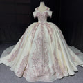 Sequin Sweetheart Ball Gown Wedding Dress with Court Train - Luzilly Bridal & Apparel