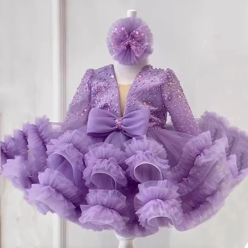 Sequined Ball Gown Flower Girl Dress - Luzilly Bridal & Apparel