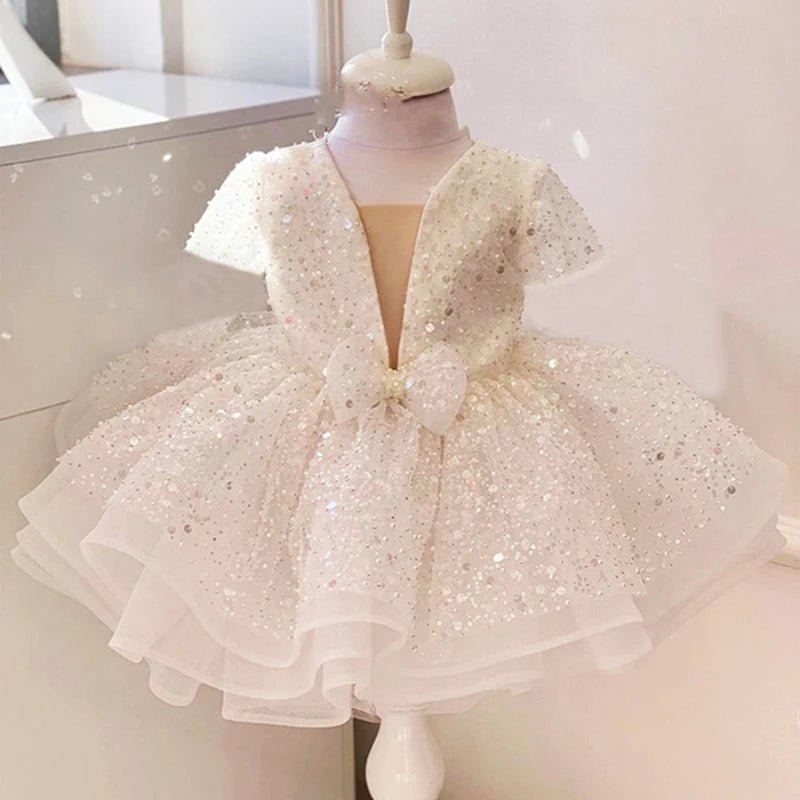 Sequined Ball Gown Flower Girl Dress - Luzilly Bridal & Apparel