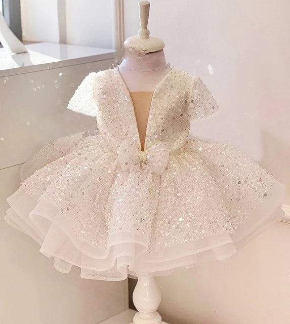Sequined Ball Gown Flower Girl Dress - Luzilly Bridal & Apparel