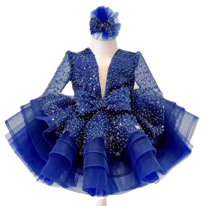 Sequined Ball Gown Flower Girl Dress - Luzilly Bridal & Apparel