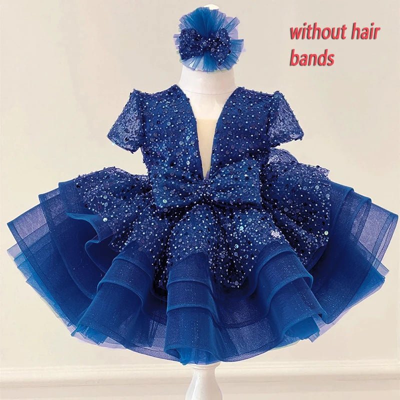 Sequined Ball Gown Flower Girl Dress - Luzilly Bridal & Apparel