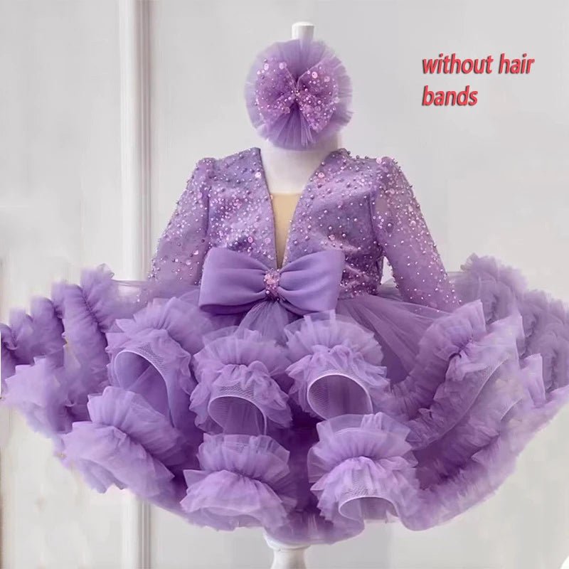 Sequined Ball Gown Flower Girl Dress - Luzilly Bridal & Apparel
