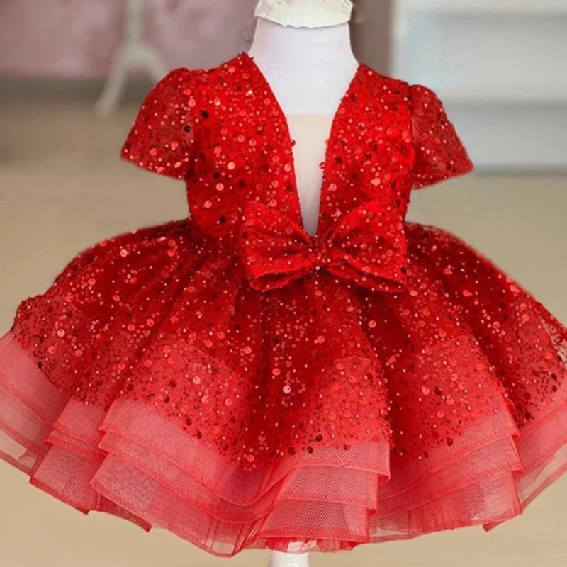 Sequined Ball Gown Flower Girl Dress - Luzilly Bridal & Apparel