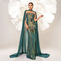 Sequined Cape Fishtail Bridesmaid Dress - Luzilly Bridal & Apparel