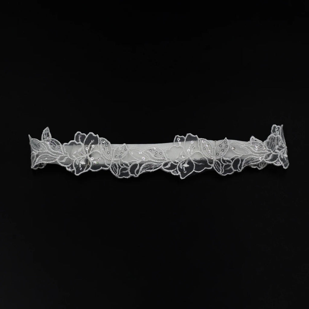 Sequined Lace Bridal Garter - Luzilly Bridal & Apparel