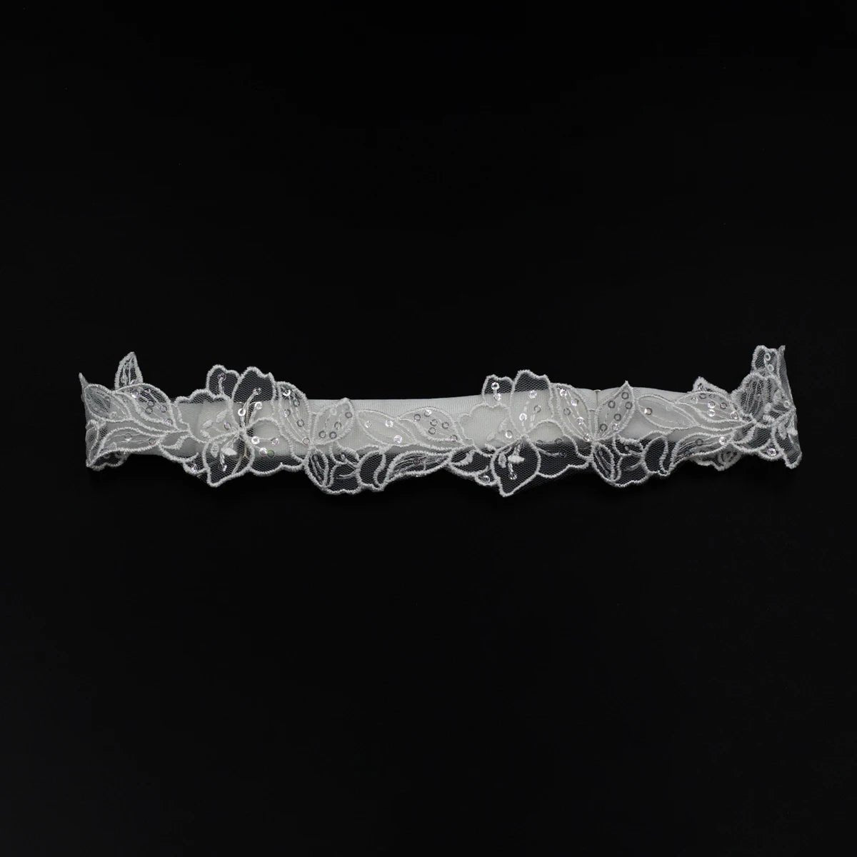 Sequined Lace Bridal Garter - Luzilly Bridal & Apparel