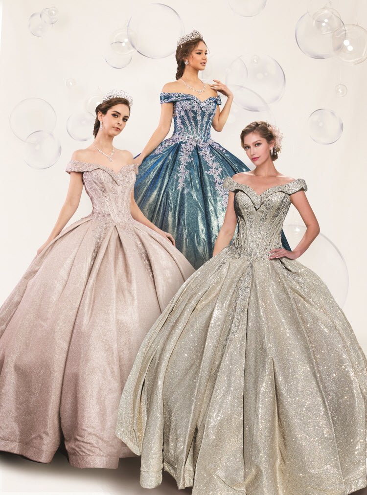 Sequined Slim-Waist Quinceañera Gown - Luzilly Bridal & Apparel