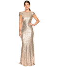 Sequined U-Back Evening Dress - Luzilly Bridal & Apparel