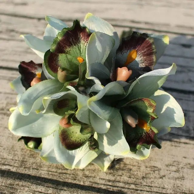 Seven-Head Silk Orchid Bridal Bouquet - Luzilly Bridal & Apparel