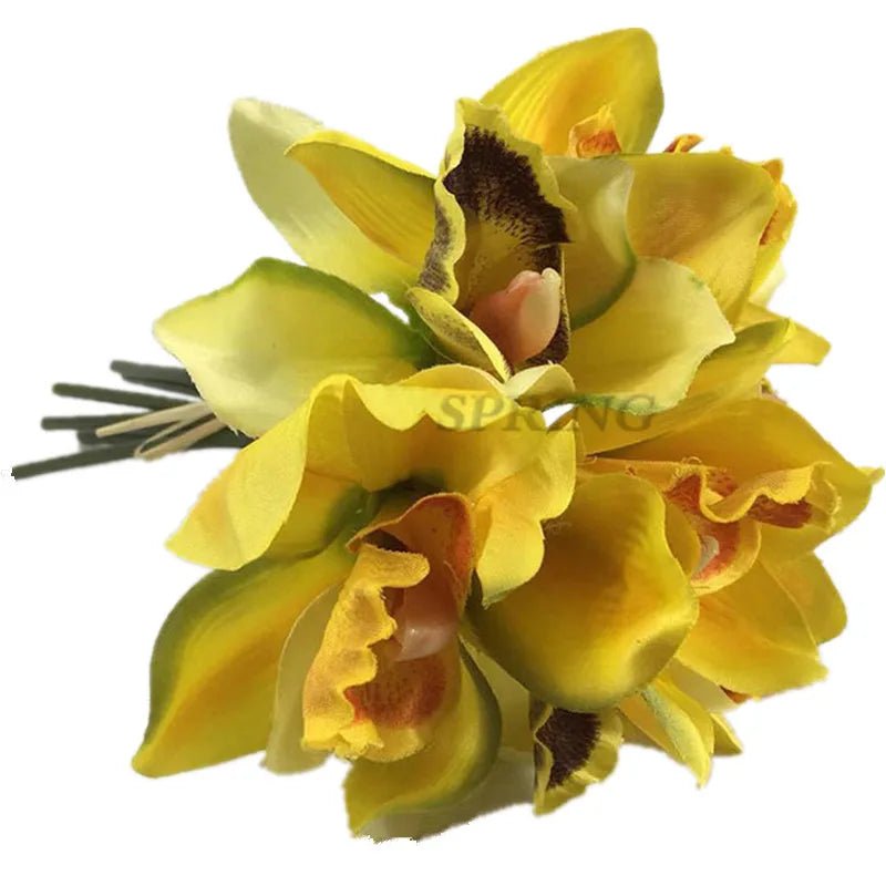 Seven-Head Silk Orchid Bridal Bouquet - Luzilly Bridal & Apparel