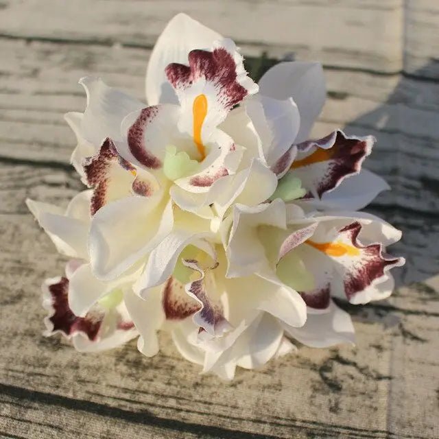 Seven-Head Silk Orchid Bridal Bouquet - Luzilly Bridal & Apparel