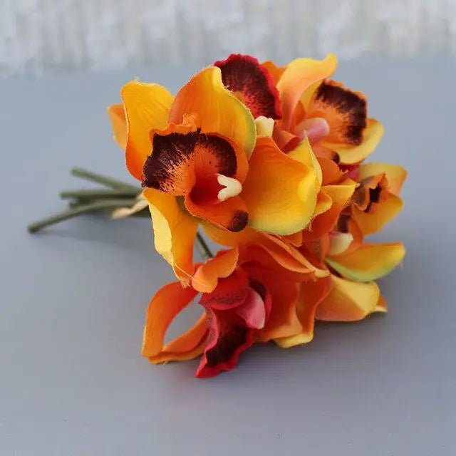 Seven-Head Silk Orchid Bridal Bouquet - Luzilly Bridal & Apparel