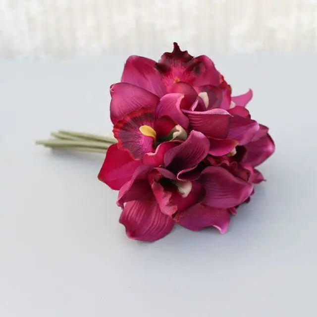 Seven-Head Silk Orchid Bridal Bouquet - Luzilly Bridal & Apparel