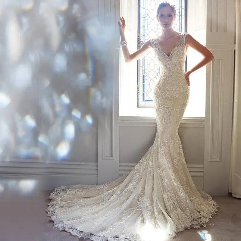 Halter Shimmering Mermaid Wedding Dress