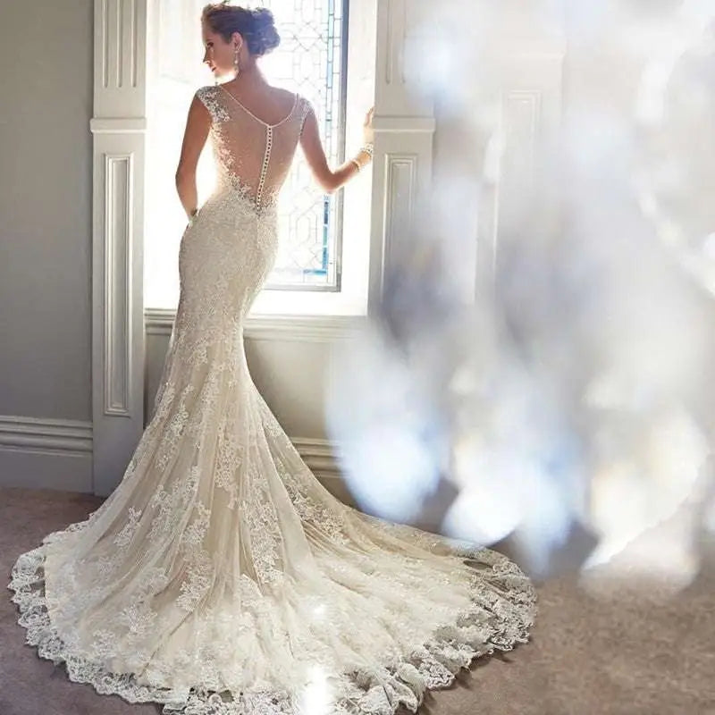 Halter Shimmering Mermaid Wedding Dress