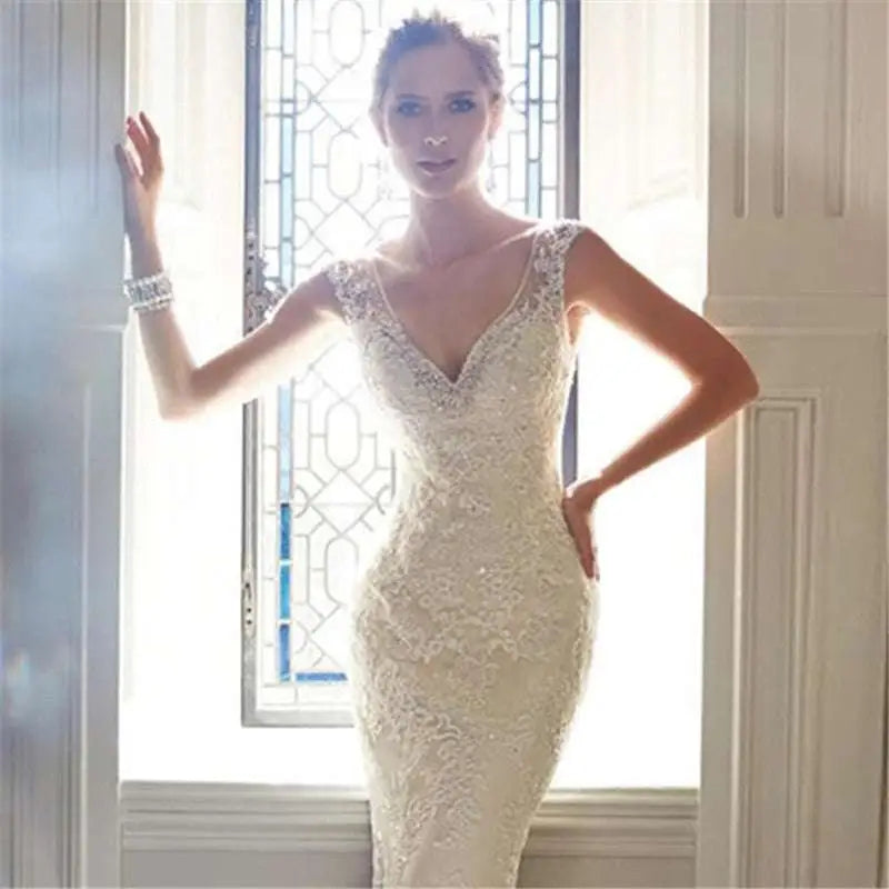 Halter Shimmering Mermaid Wedding Dress