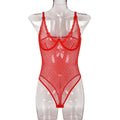 Sexy Lingerie Bottoming Women Summer Polka Dot Mesh See Through Comfortable Close Fitting Jumpsuit - Luzilly Bridal & Apparel