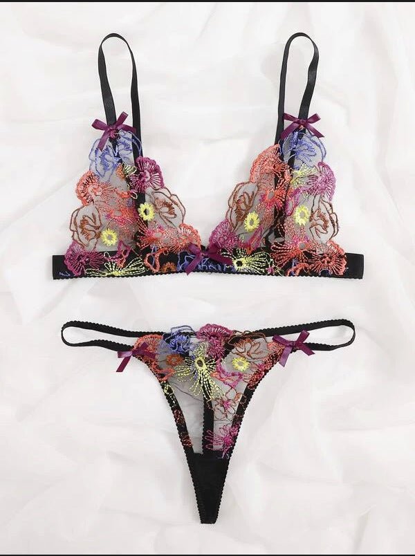 Sexy Lingerie Sexy Lace Translucent Three-Point Bikini Set - Luzilly Bridal & Apparel