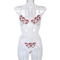 Sexy Two Piece Floral Embroidery Stretch Sexy See Through Lingerie Set - Luzilly Bridal & Apparel
