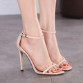 Sexy Women Red Wedding Shoes Peep Toe Stiletto High Heels Shoes - Luzilly Bridal & Apparel