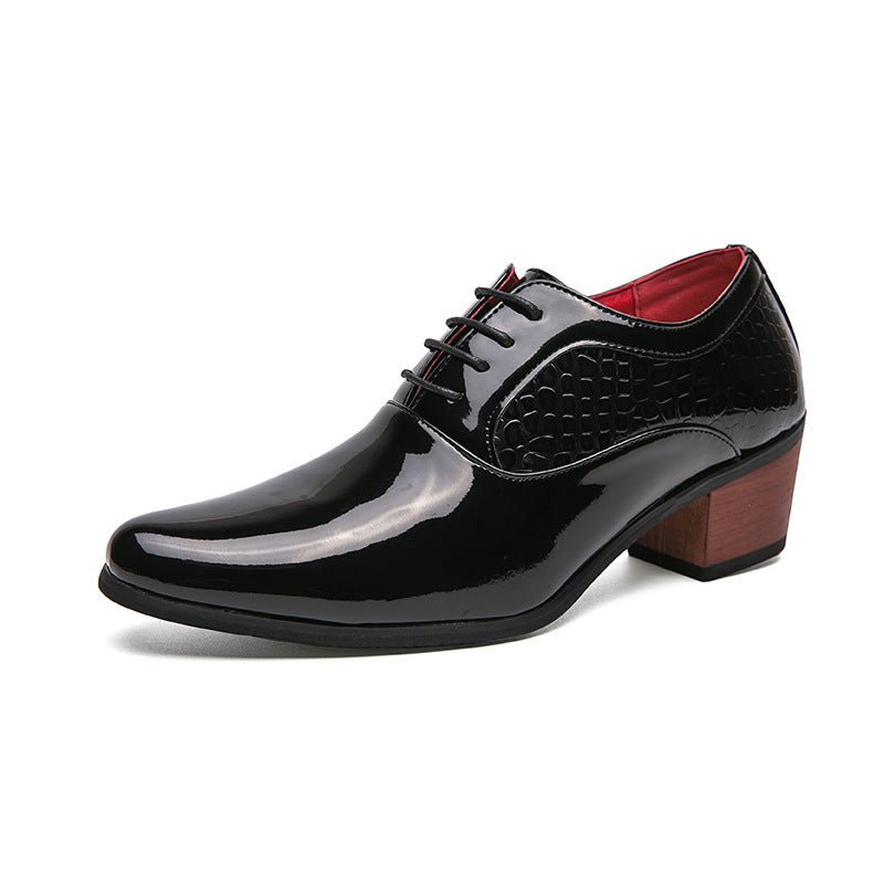 Sharp pointed men's business dress men's leather shoes British style groom's wedding shoes - Luzilly Bridal & Apparel