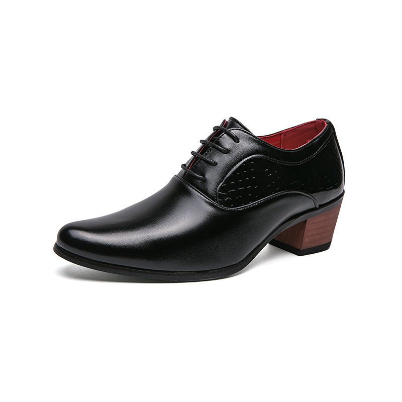 Sharp pointed men's business dress men's leather shoes British style groom's wedding shoes - Luzilly Bridal & Apparel