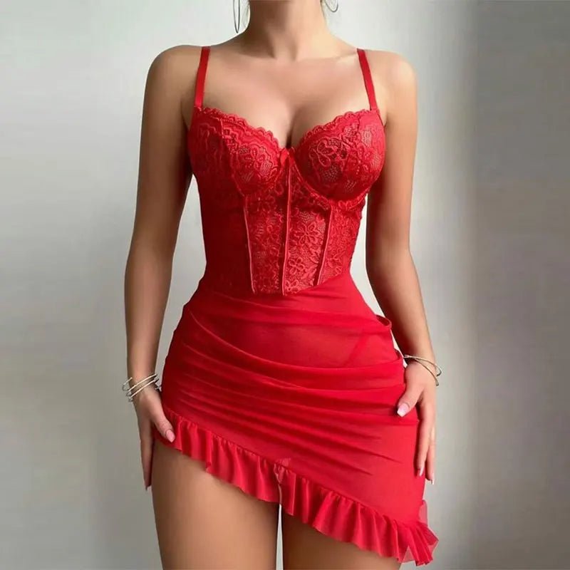 Sheer Bra & Thong Nightgown Set - Luzilly Bridal & Apparel