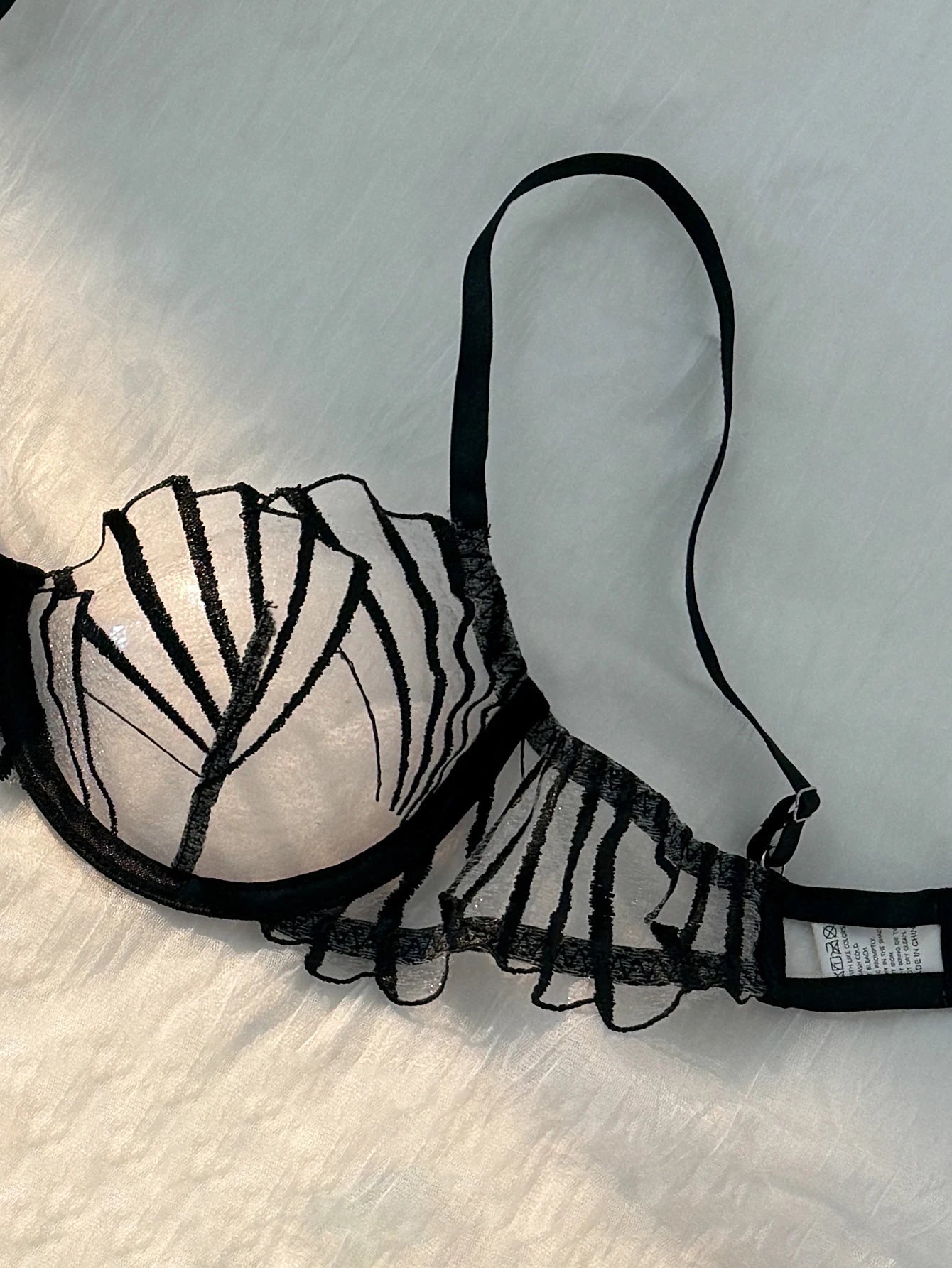 Sheer Lace Mesh Bra & Panty Set - Luzilly Bridal & Apparel