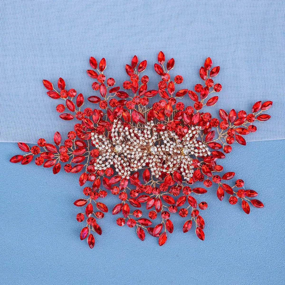 Shiny Rhinestone Bridal Headpiece with Comb - Luzilly Bridal & Apparel