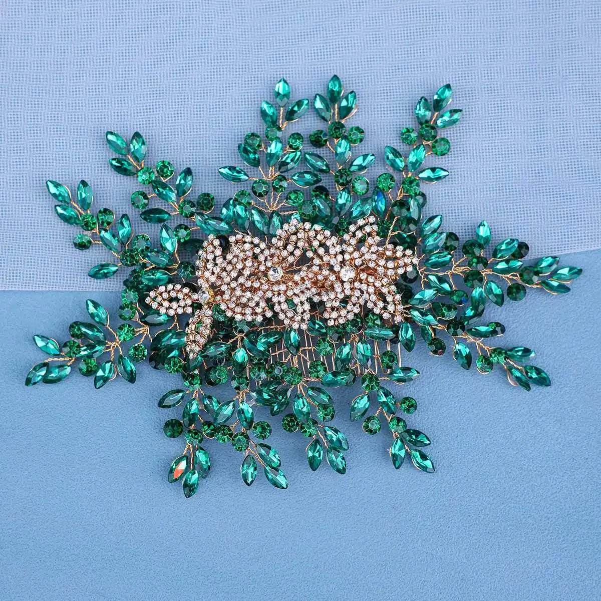 Shiny Rhinestone Bridal Headpiece with Comb - Luzilly Bridal & Apparel