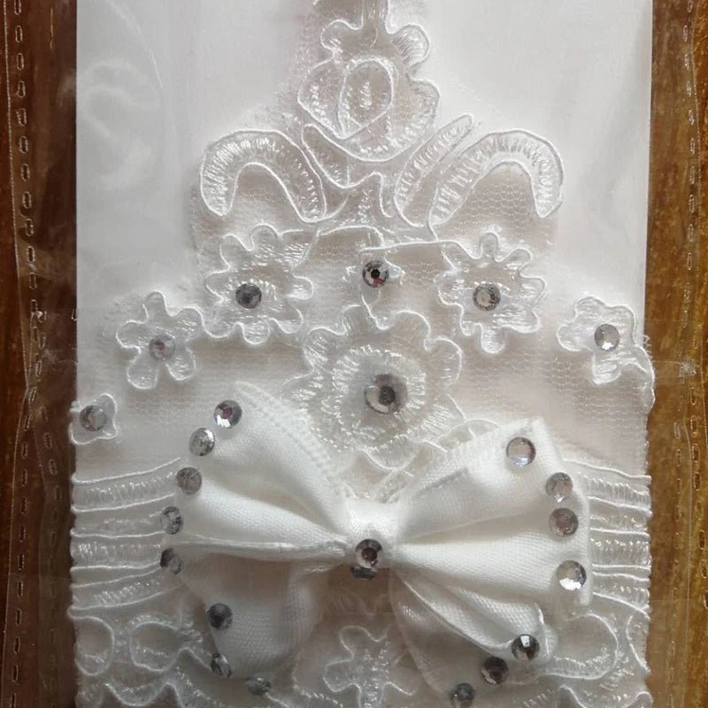 Short Fingerless Beaded Bridal Gloves - Luzilly Bridal & Apparel