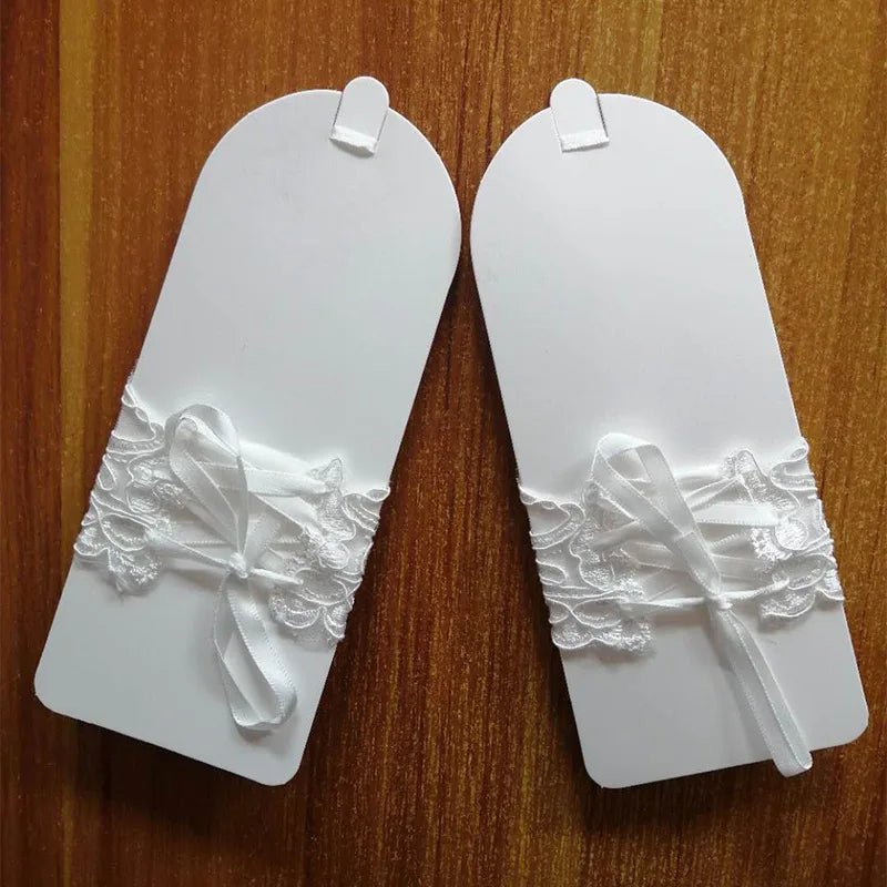 Short Fingerless Beaded Bridal Gloves - Luzilly Bridal & Apparel