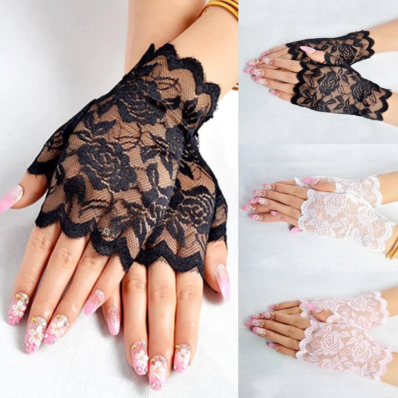 Short Fingerless Lace Gloves - Luzilly Bridal & Apparel