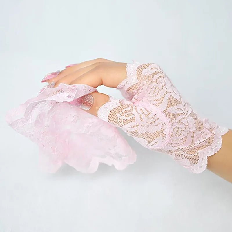 Short Fingerless Lace Gloves - Luzilly Bridal & Apparel