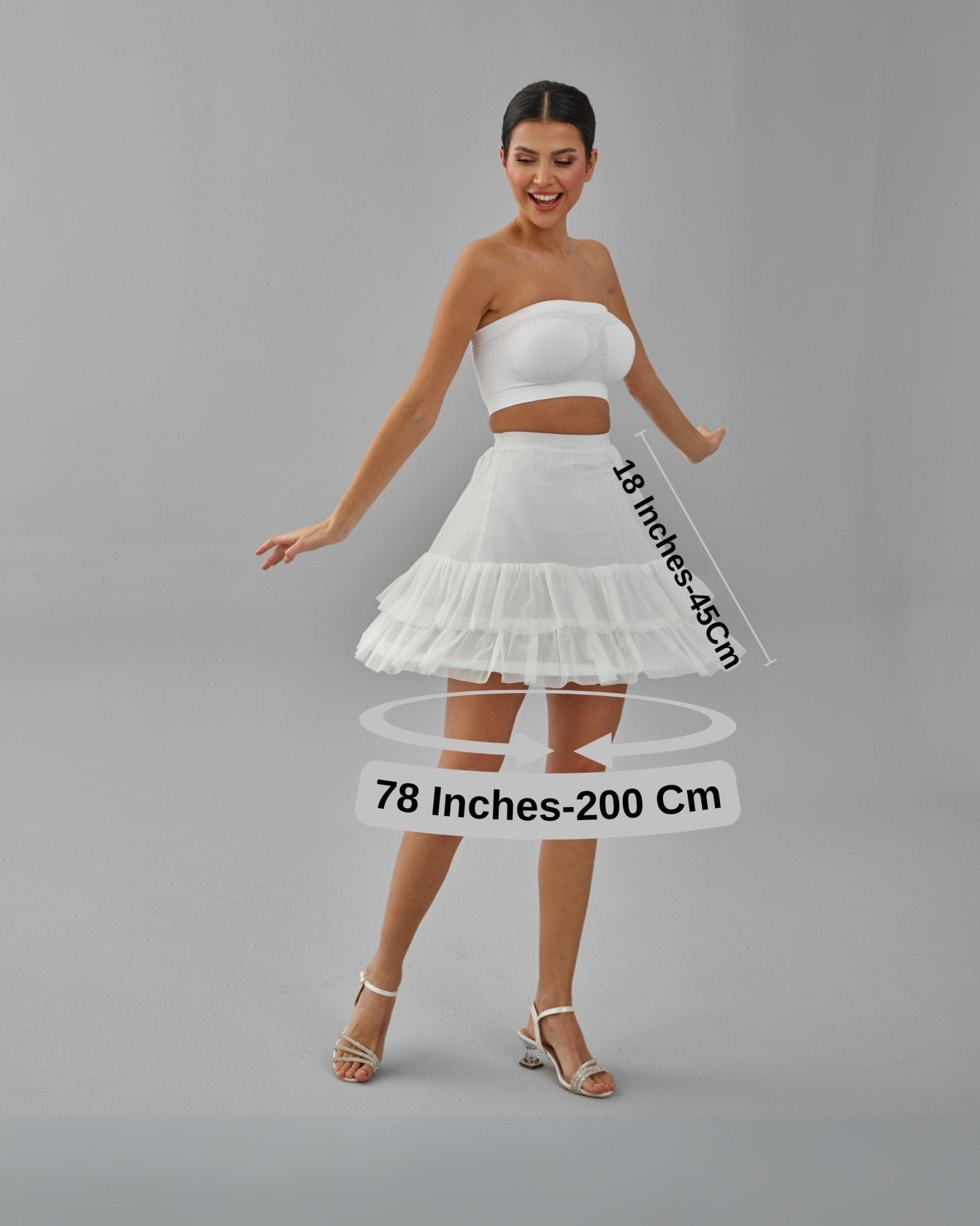 Short Hoop Skirt, Wedding Dress Underskirt, White Petticoat - Luzilly Bridal & Apparel