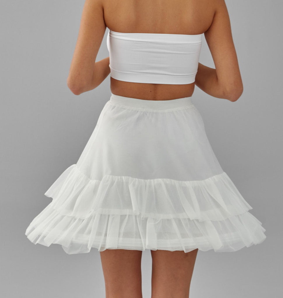Short Hoop Skirt, Wedding Dress Underskirt, White Petticoat - Luzilly Bridal & Apparel
