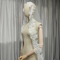 Short Mantilla Wedding Veil with Eyelash Lace - Luzilly Bridal & Apparel