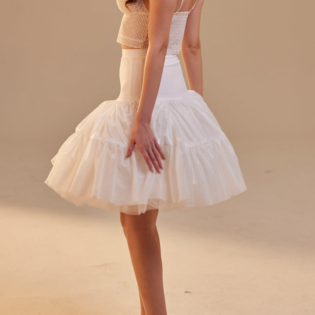 Short Petticoat Skirt with Corsage , Fluffy Layered Petticoat for Wedding, Party & Everyday Wear - Luzilly Bridal & Apparel