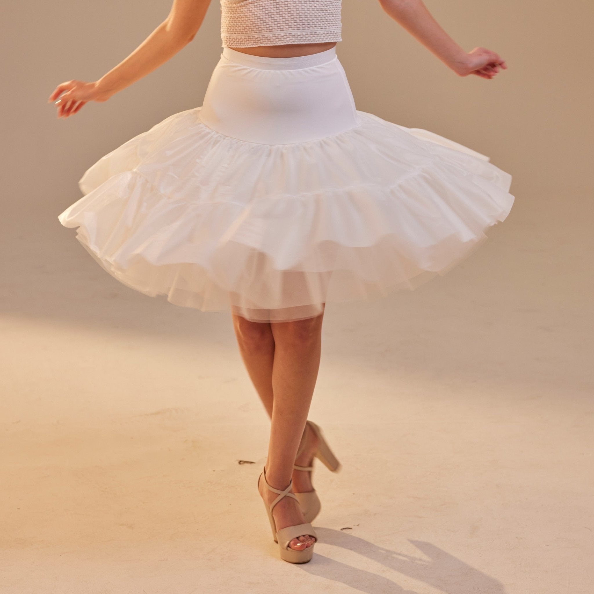 Short Petticoat Skirt with Corsage , Fluffy Layered Petticoat for Wedding, Party & Everyday Wear - Luzilly Bridal & Apparel