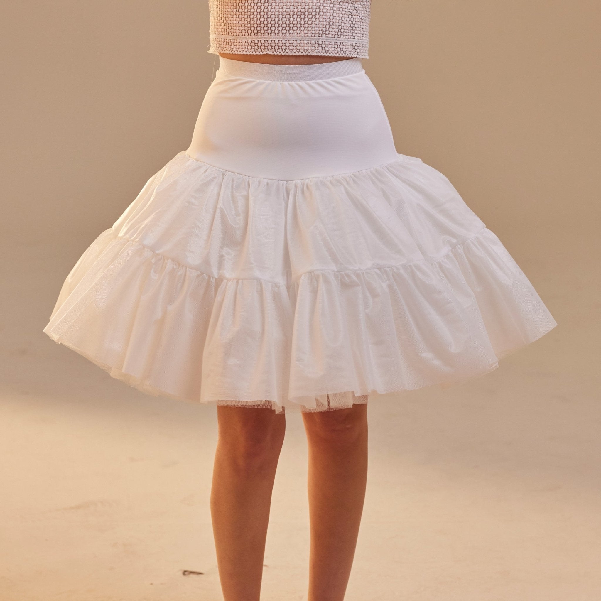 Short Petticoat Skirt with Corsage , Fluffy Layered Petticoat for Wedding, Party & Everyday Wear - Luzilly Bridal & Apparel
